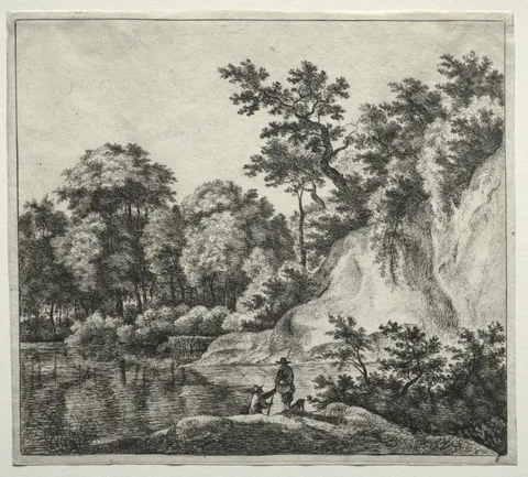 Jan Hackaert, The Rock Bathed by the River