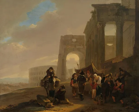 Jan Dirksz Both, Street scene placed among Roman ruins