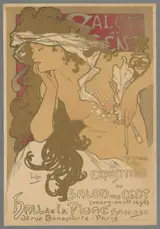 Alfons Maria Mucha, Salon des Cent,  XXme Exposition du Salon des Cent (mars-avril  1896) Hall de la Plume, 31 rue Bonaparte, Paris.