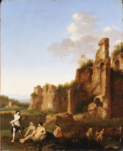 Jan van Haensbergen, Landscape with Bathing Women