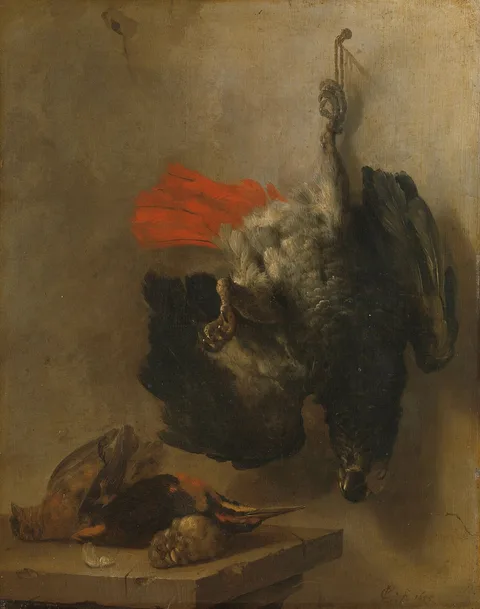 Cornelis van Lelienbergh, Still life with parrot and snipes