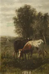 William Frederick Hulk, Two Cows in a Landscape