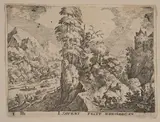 Jacob Savery, I, Path with Travelers to right of River, from Landscapes