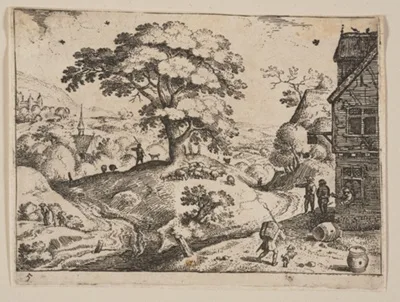 Jacob Savery, I, Inn to Right of Road before Village, from Landscapes