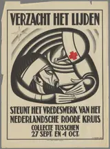 K. Vegter, Verzacht het lijden. Steunt het vredeswerk van het Nederlandsche Roode Kruis. Collecte tusschen 27 Sept. en 4 Oct.
