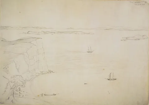 Charles Heaphy, From Motutapu looking to the S.E.
