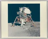 Neil Armstrong, Buzz Aldrin with Apollo 11 Lunar Module on the Moon