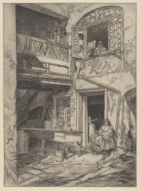 Charles Henry White, An Old Courtyard (New Orleans)
