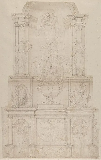 Michelangelo, Design for the Tomb of Pope Julius II della Rovere