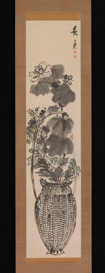 Yosa Buson, Autumn Flowers in a Bamboo Basket
