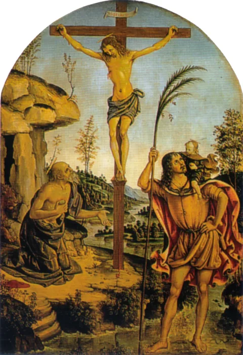 Pinturicchio, Crucifixion Between Saints Jerome and Christopher