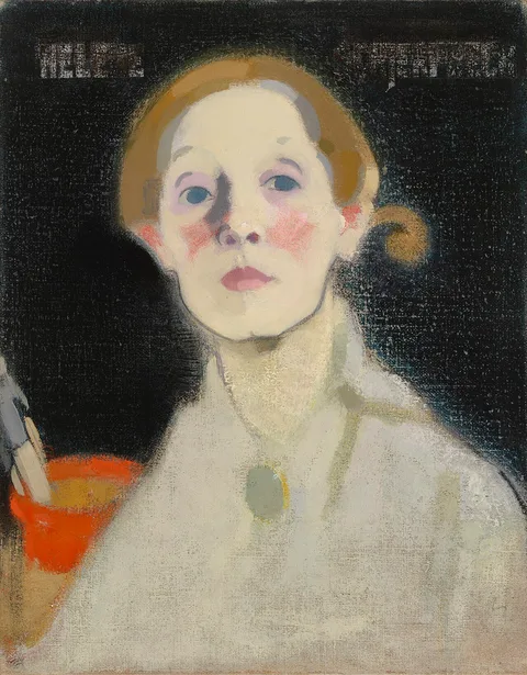 Helene Schjerfbeck, Self-Portrait with Black Background