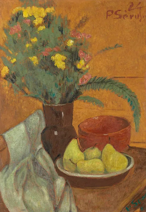 Paul Sérusier, Still Life with Pears and Bouquet of Peruvian Lilies