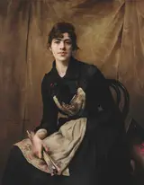 Anna Bilińska-Bohdanowicz, Self-Portrait with Apron and Brushes
