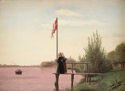 Christen Købke, A View of Lake Sortedam from Dosseringen Looking towards the Suburb Nørrebro outside Copenhagen