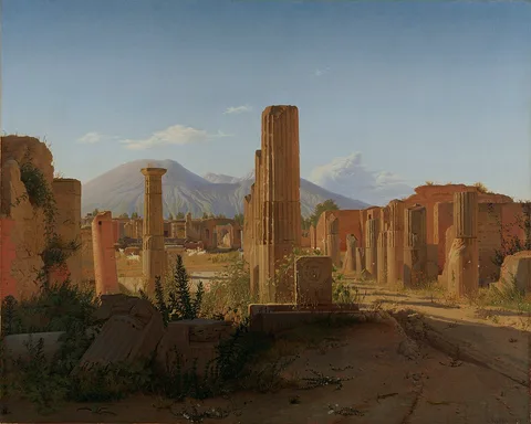 Christen Købke, The Forum at Pompeii with Vesuvius in the Background