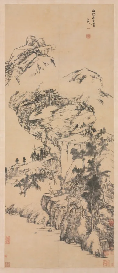 Bada Shanren, Landscape after Guo Zhongshu