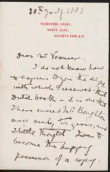 Laura Theresa Alma-Tadema, Brief aan Carel Vosmaer