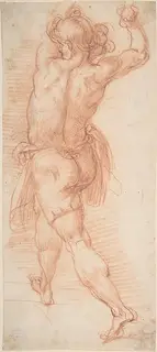 Giuseppe Cesari, Figure of a Man Throwing Stones (recto); Study of a Man (?) (verso)
