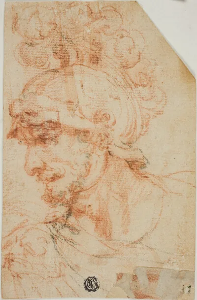 Giuseppe Cesari, Bust of Helmeted Warrior in Profile
