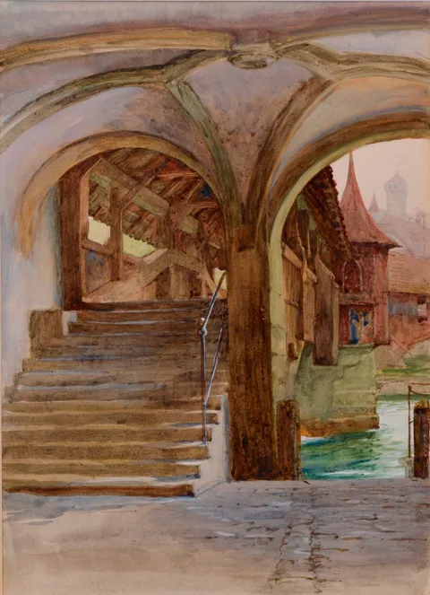 Frank Bernard Dicksee, Chapel Bridge at Lake Lucerne