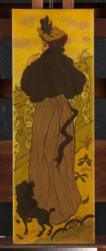 Paul Ranson, Woman Standing Beside Railing with Poodle