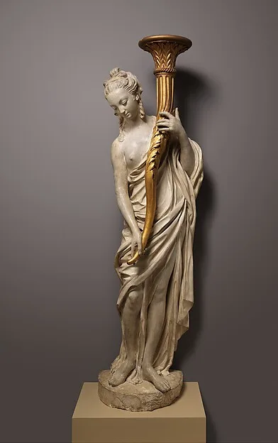 Augustin Pajou, Torchère figure (one of a pair)