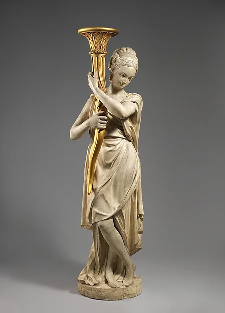 Augustin Pajou, Torchère figure (one of a pair)