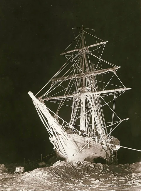 Frank Hurley, Shackleton’s ship Endurance illuminated, Weddell Sea, Antarctica, 1915