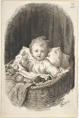 Lorenz Frølich, Child in a Crib