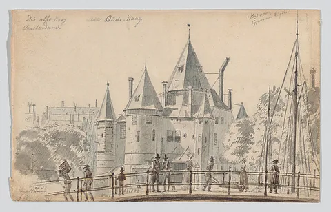 Martinus Rørbye, The Oude Waag in Amsterdam Seen from the North-East