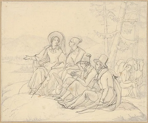 Martinus Rørbye, Men and Women Enjoying a View