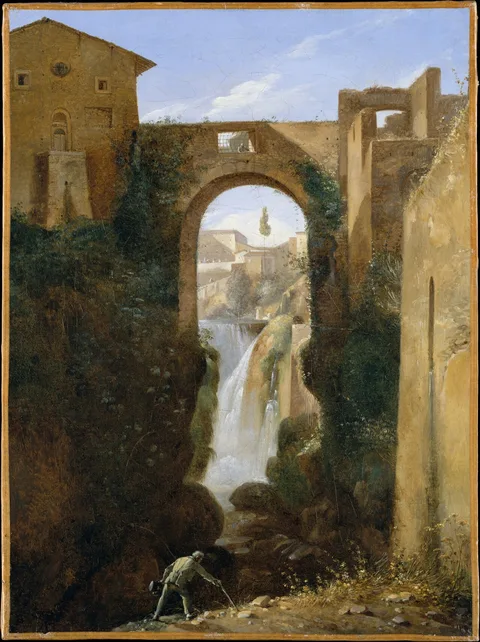 François Marius Granet, Ponte San Rocco and Waterfalls, Tivoli