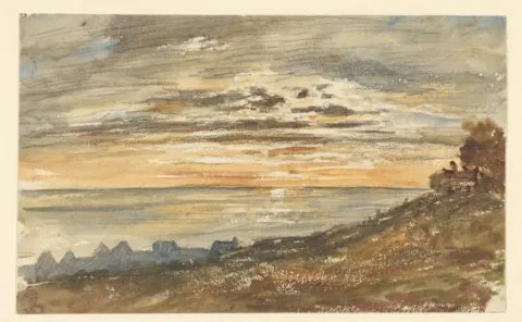 Paul Huet, Ondergaande zon te Trouville