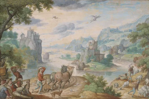Hans Bol, Landscape with the Fall of Icarus