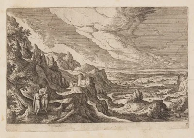 Hans Bol, Plate 2, from Landscapes with Scenes from the Old and New Testament and Ovid’s Metamorphoses
