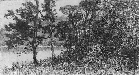 William Morris Hunt, River Landscape