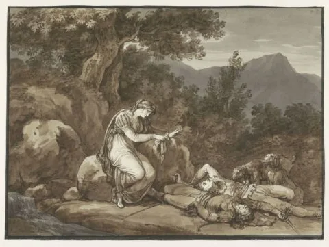 Bartolomeo Pinelli, Colma Lamenting the Death of Salgar and her Brother