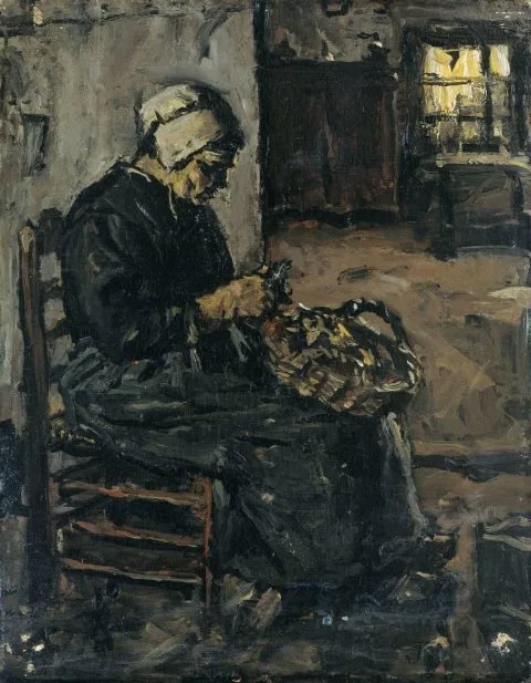 Suze Robertson, Peasant Woman Peeling Potatoes