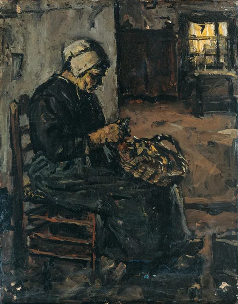 Suze Robertson, Peasant Woman Peeling Potatoes