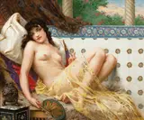 Guillaume Seignac, Odalisque with a Fan
