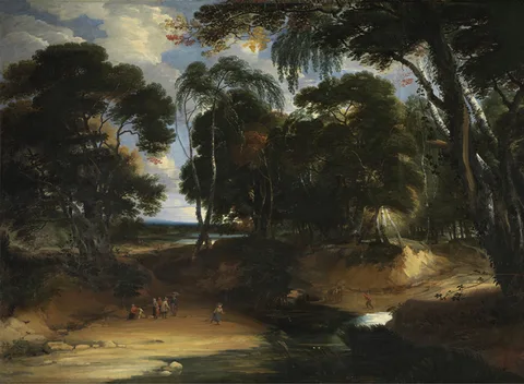 Lucas Achtschellinck, Wooded Landscape with Ford