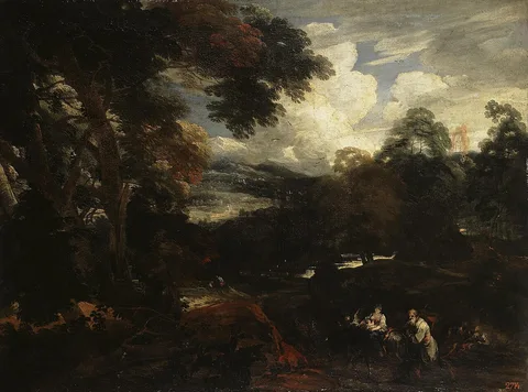 Lucas Achtschellinck, Landscape with Flight into Egypt