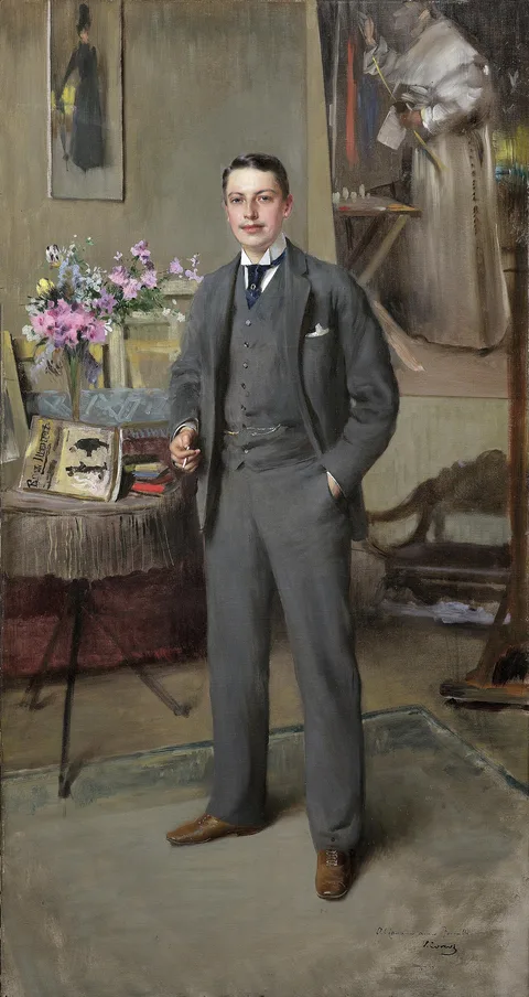 Vittorio Matteo Corcos, Full-length male portrait (Cesare Formilli?)