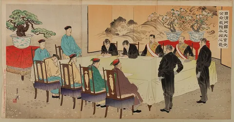 Ogata Gekkō, Ministers of the Two Nations, Japan and China, Settle the Peace Agreement