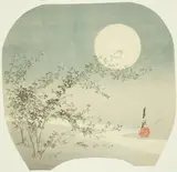 Ogata Gekkō, Full Moon and Autumn Flowers by the Stream