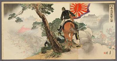 Ogata Gekkō, The First Division Advancing on Fengtienfu (Daiichigun Hotenfu shingeki no zu)
