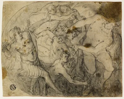 Francesco Vanni, Study for Saint Michael Casting Out Lucifer