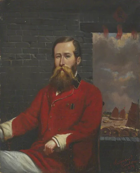 Charles Wirgman, Captain (later Lieutenant Colonel) Robert Coney Whiting (1825–1886), 70th Bengal Native Infantry, Canton