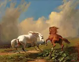 Rudolf Koller, Horses balking at approaching storm